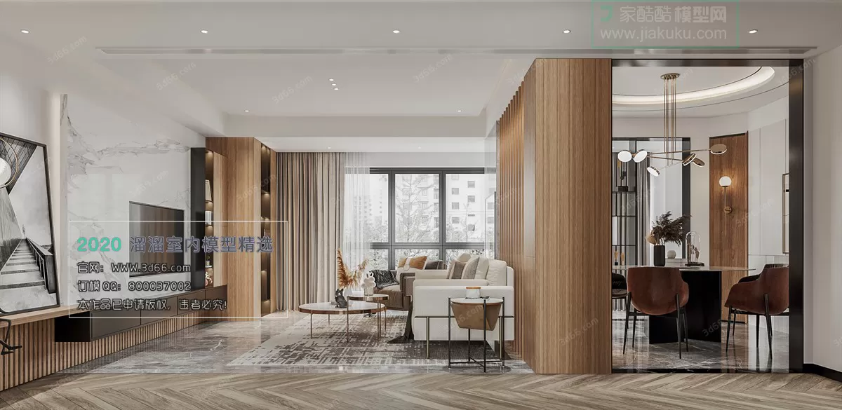 LIVING ROOM – MODERN STYLE – 3D MODELS – CORONA – 088