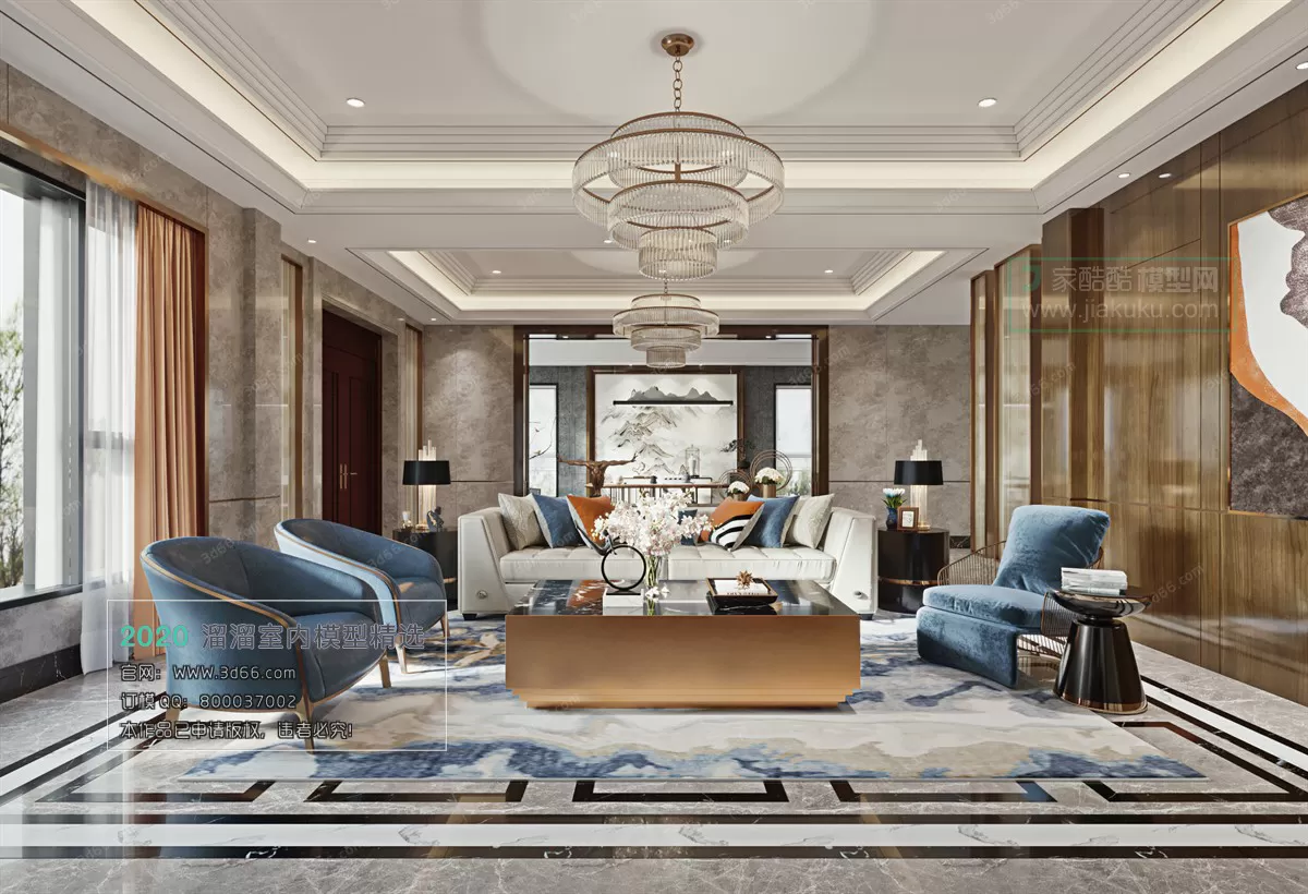 LIVING ROOM – MODERN STYLE – 3D MODELS – CORONA – 089