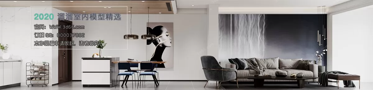 LIVING ROOM – MODERN STYLE – 3D MODELS – CORONA – 093