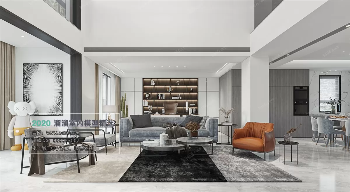 LIVING ROOM – MODERN STYLE – 3D MODELS – CORONA – 094