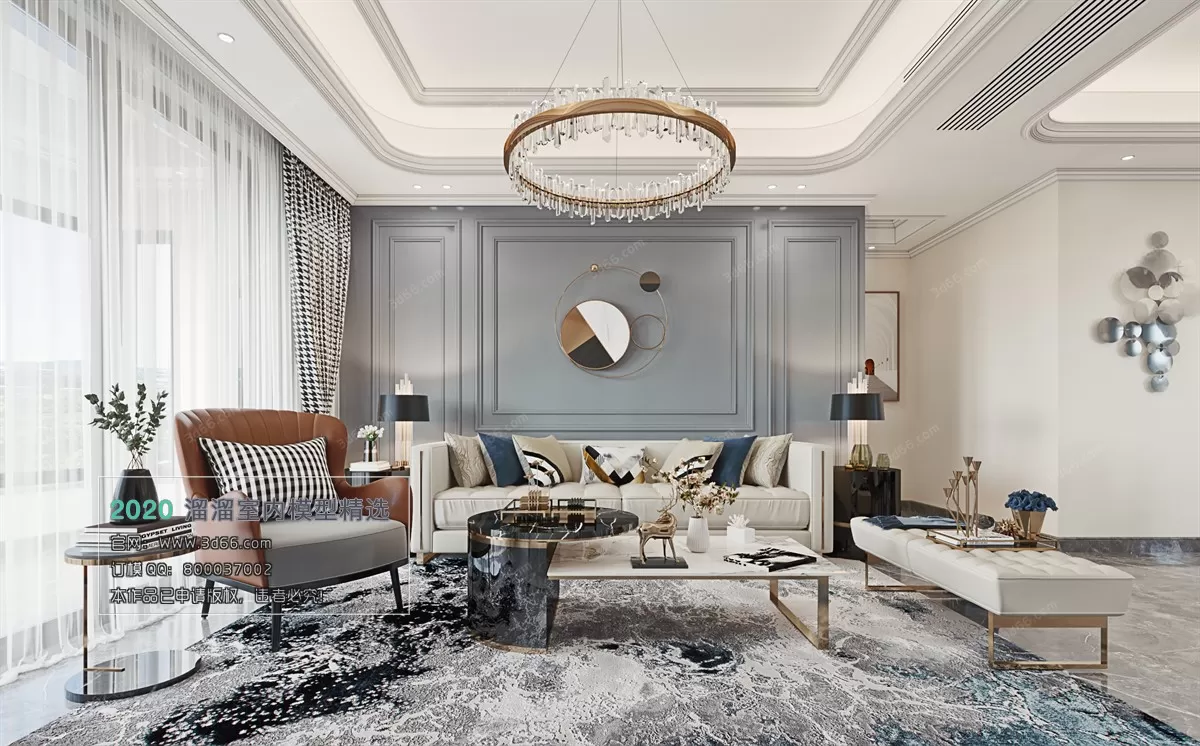 LIVING ROOM – MODERN STYLE – 3D MODELS – CORONA – 095