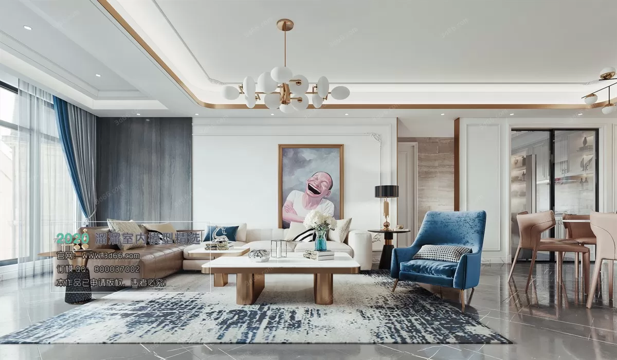 LIVING ROOM – MODERN STYLE – 3D MODELS – CORONA – 097