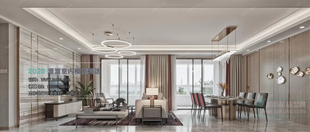 LIVING ROOM – MODERN STYLE – 3D MODELS – CORONA – 100