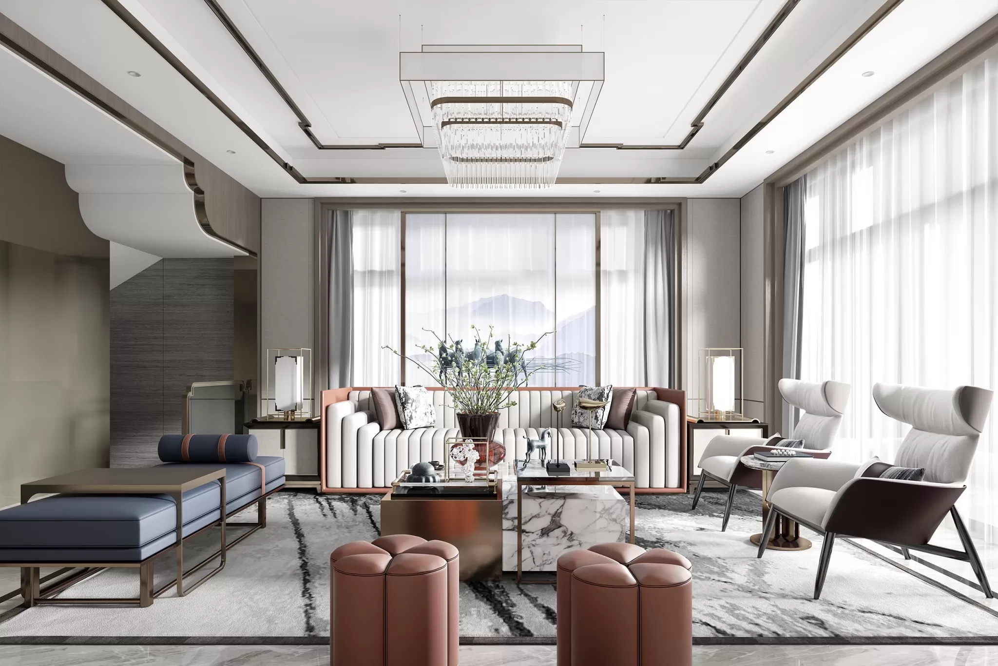 LIVING ROOM – MODERN STYLE – 3D SCENE – 022 LIVING ROOM – MODERN STYLE – 3D SCENE – 022