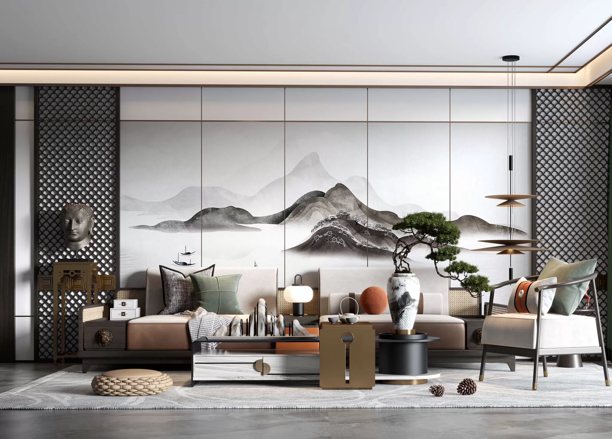 LIVING ROOM – MODERN STYLE – 3D SCENE – 023 LIVING ROOM – MODERN STYLE – 3D SCENE – 023