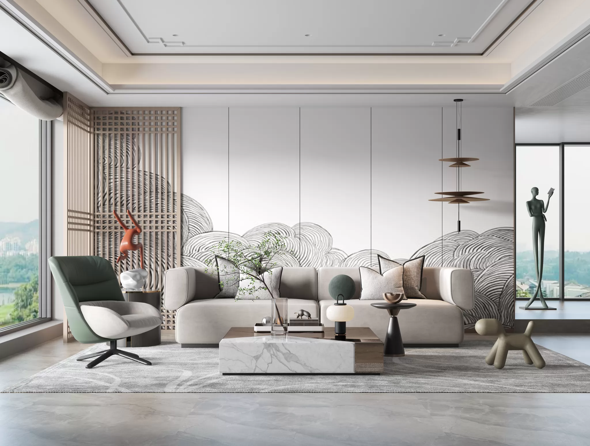 LIVING ROOM – MODERN STYLE – 3D SCENE – 024 LIVING ROOM – MODERN STYLE – 3D SCENE – 024