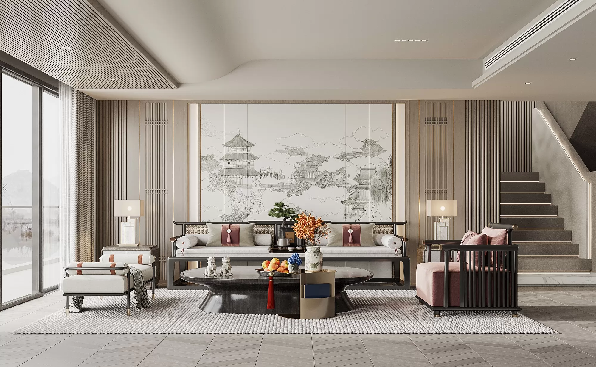 LIVING ROOM – MODERN STYLE – 3D SCENE – 037 LIVING ROOM – MODERN STYLE – 3D SCENE – 037