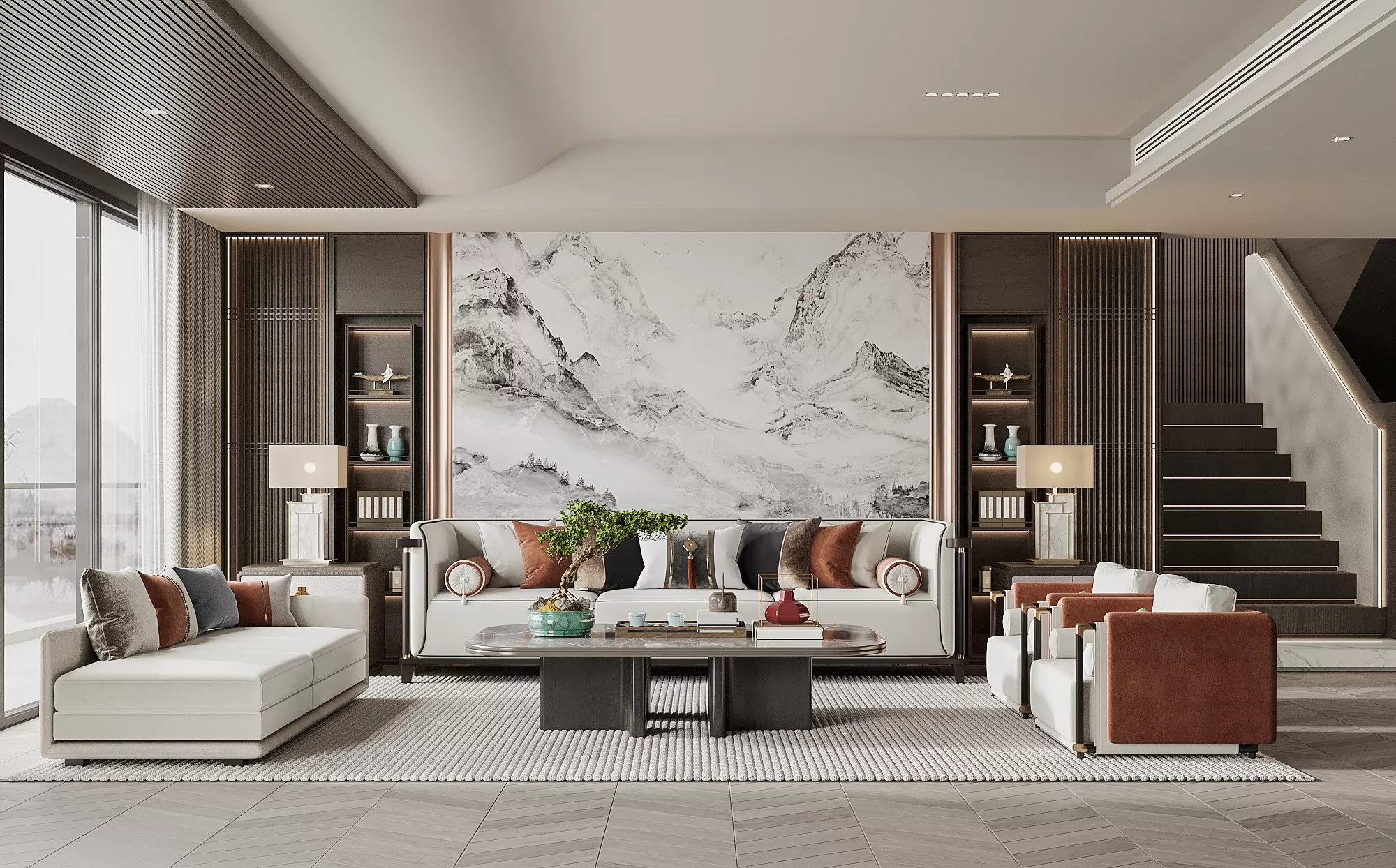 LIVING ROOM – MODERN STYLE – 3D SCENE – 038 LIVING ROOM – MODERN STYLE – 3D SCENE – 038