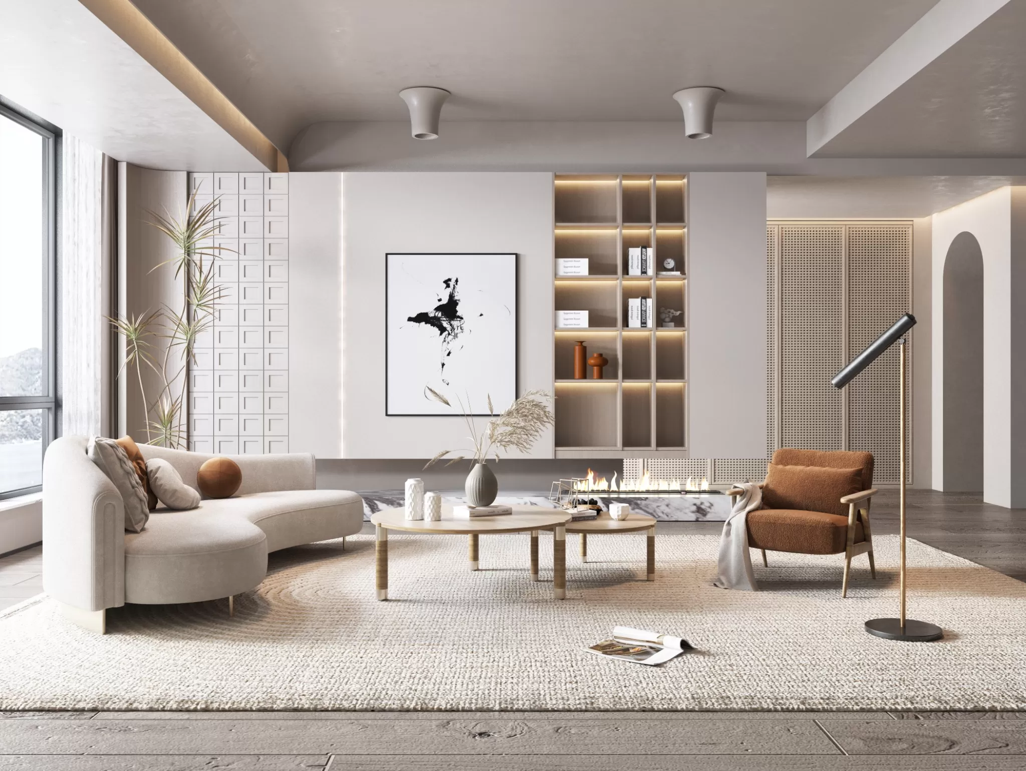 LIVING ROOM – MODERN STYLE – 3D SCENE – 044 LIVING ROOM – MODERN STYLE – 3D SCENE – 044