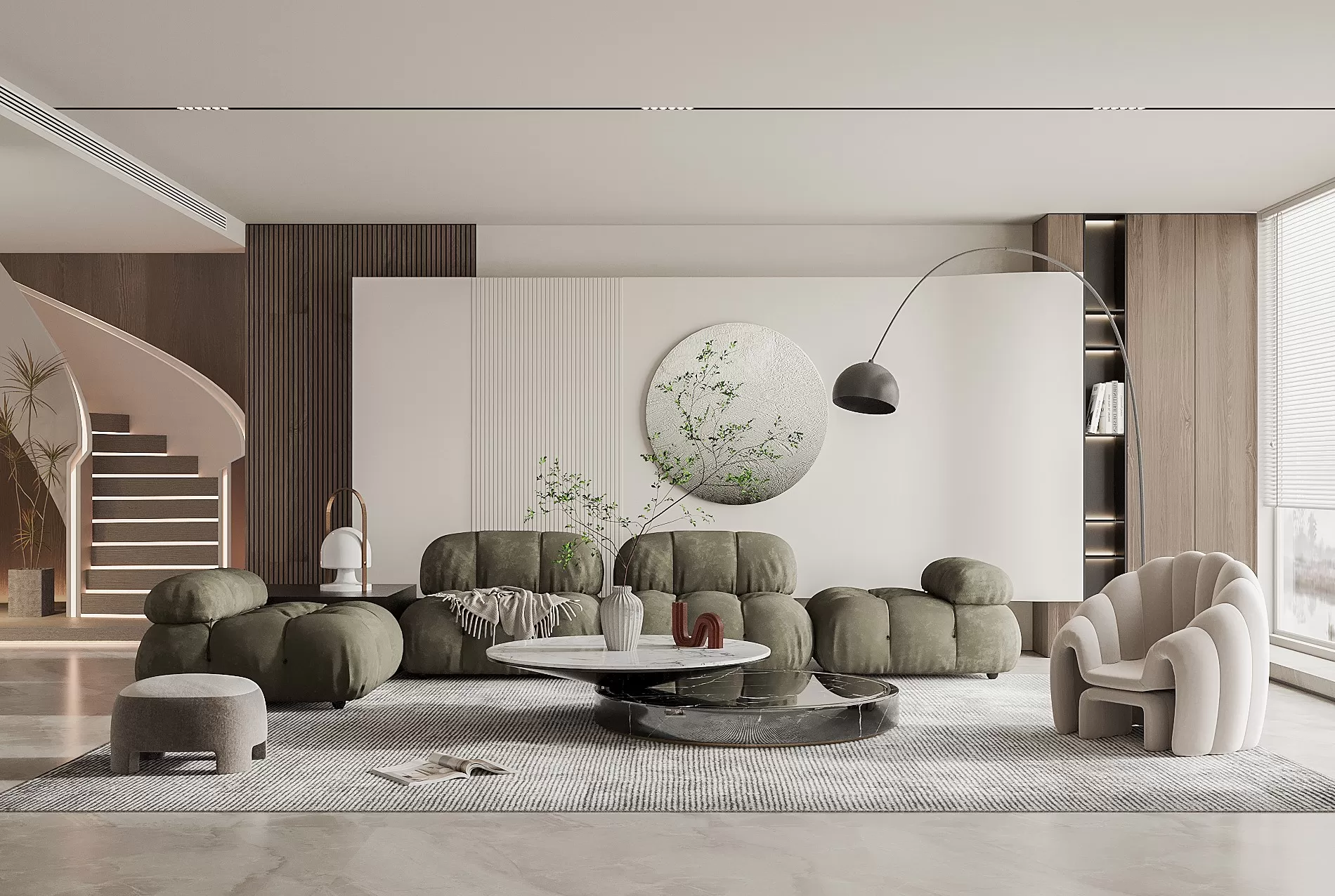 LIVING ROOM – MODERN STYLE – 3D SCENE – 045 LIVING ROOM – MODERN STYLE – 3D SCENE – 045