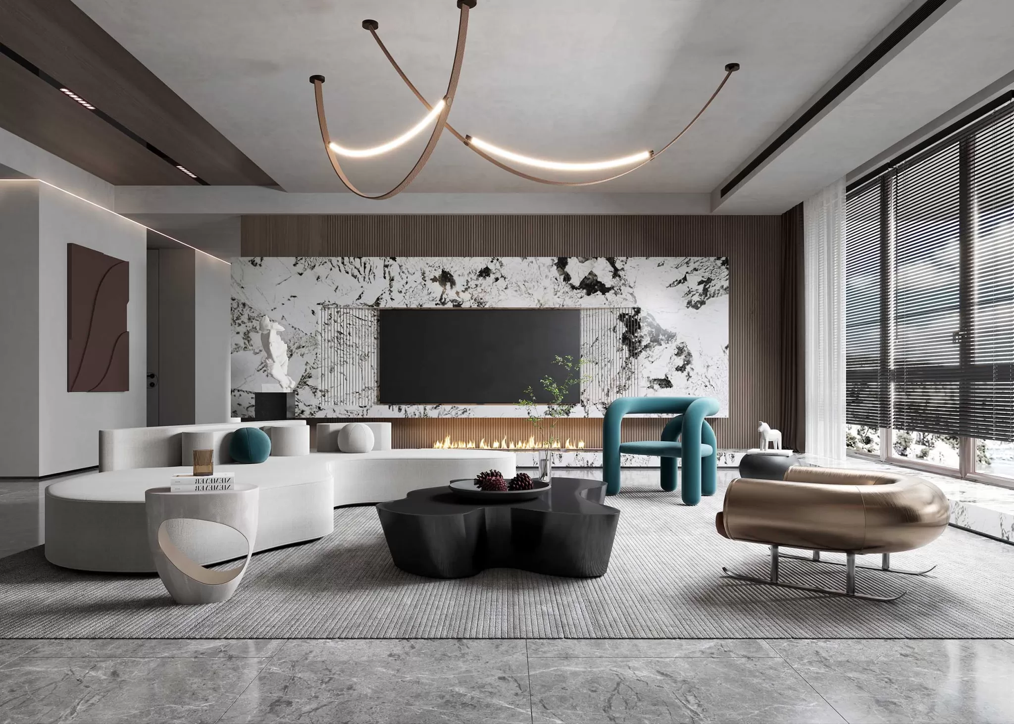 LIVING ROOM – MODERN STYLE – 3D SCENE – 092 LIVING ROOM – MODERN STYLE – 3D SCENE – 092