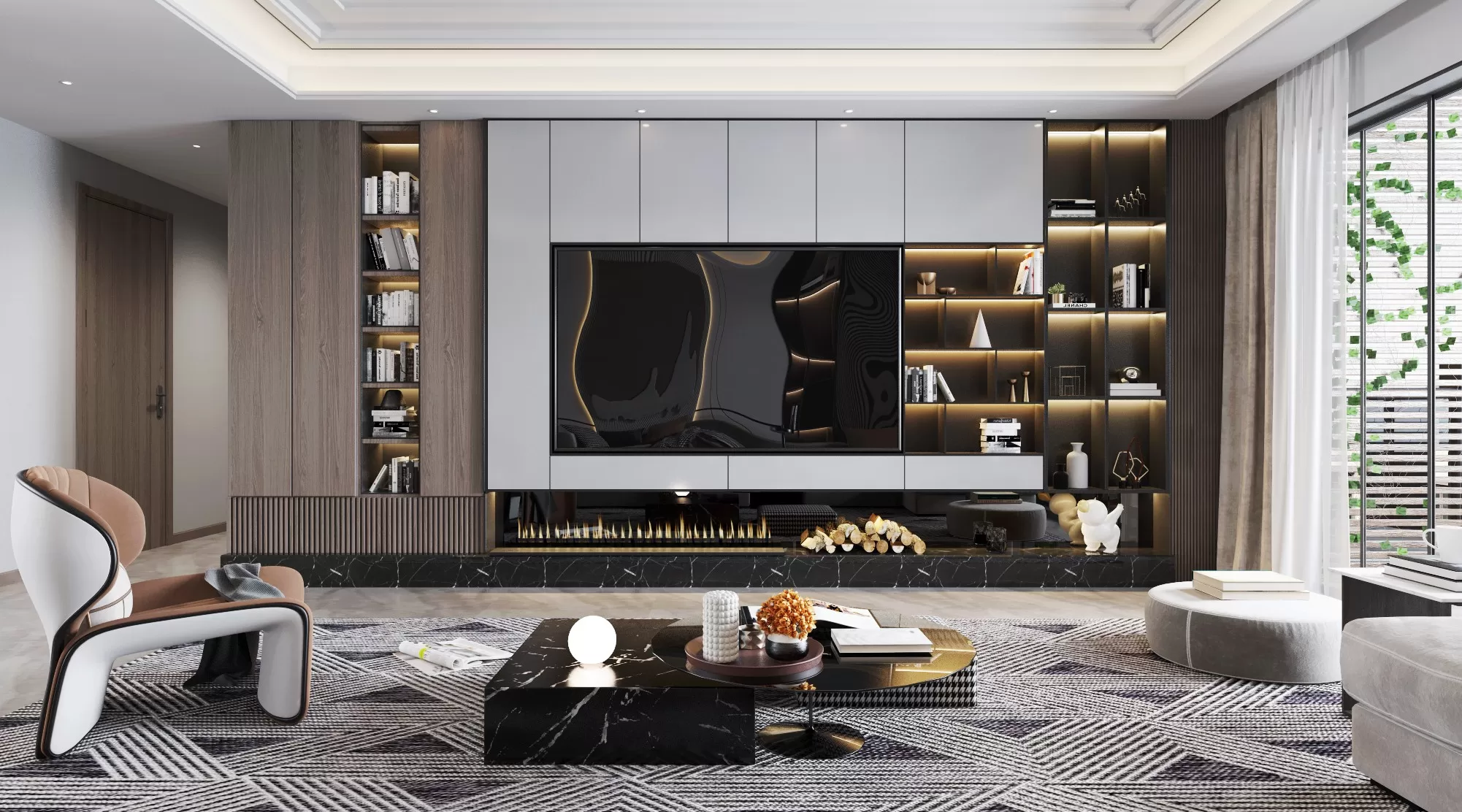 LIVING ROOM – MODERN STYLE – 3D SCENE – 107 LIVING ROOM – MODERN STYLE – 3D SCENE – 107