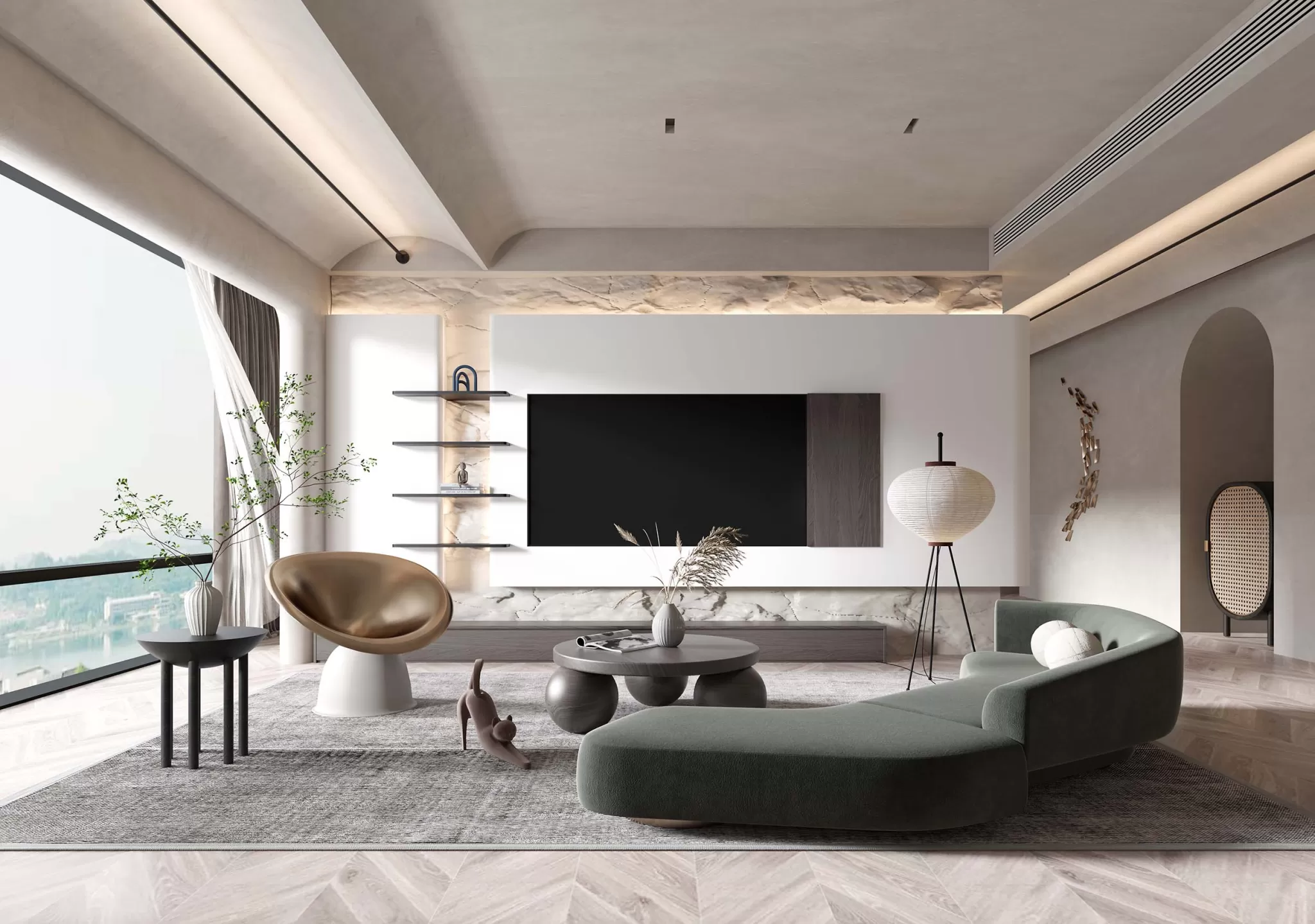 LIVING ROOM – MODERN STYLE – 3D SCENE – 181 LIVING ROOM – MODERN STYLE – 3D SCENE – 181
