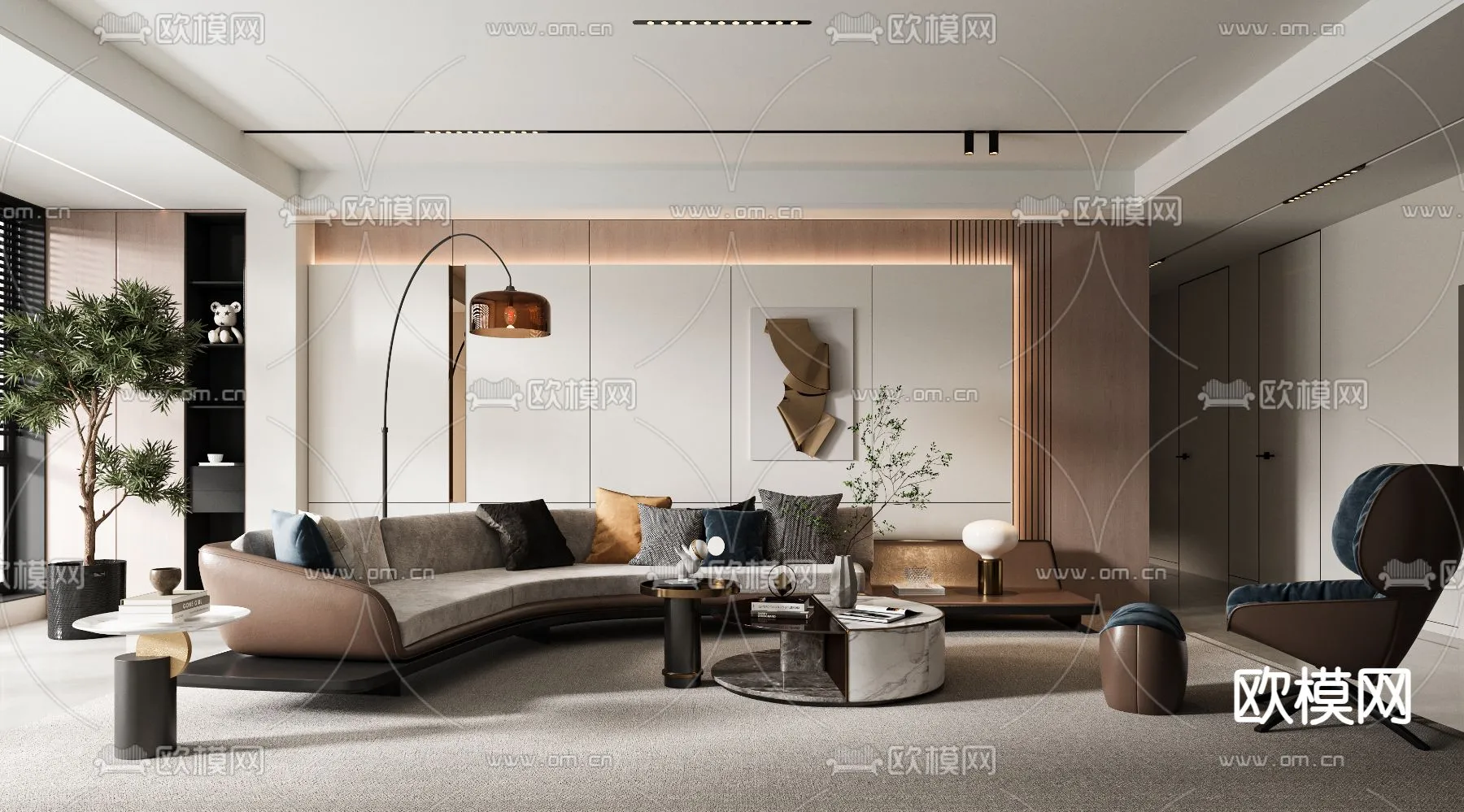 LIVING ROOM – MODERN STYLE – CORONA – 3D MODEL – 1823