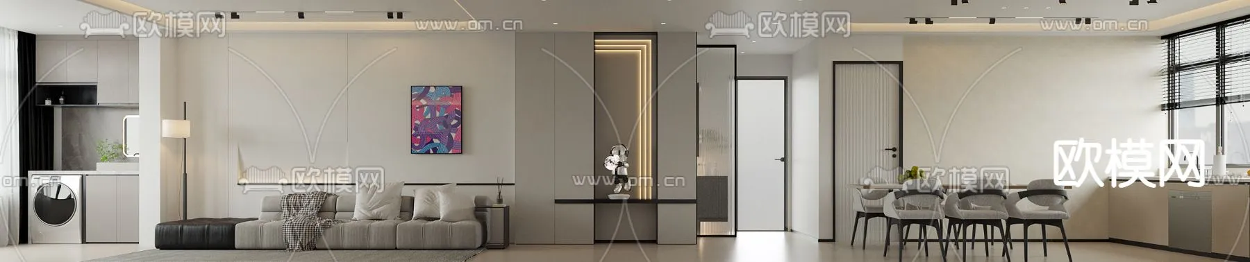 LIVING ROOM – MODERN STYLE – CORONA – 3D MODEL – 1831