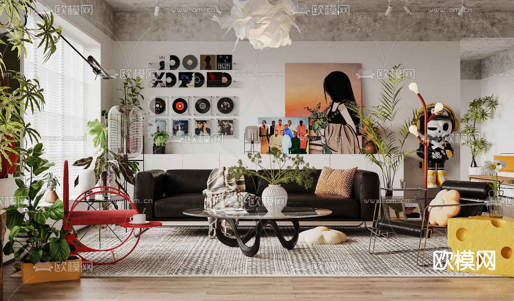 LIVING ROOM – MODERN STYLE – CORONA – 3D MODEL – 1861