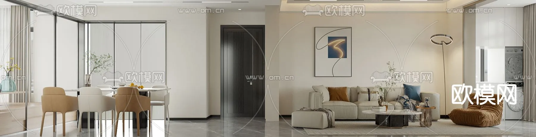 LIVING ROOM – MODERN STYLE – CORONA – 3D MODEL – 1864