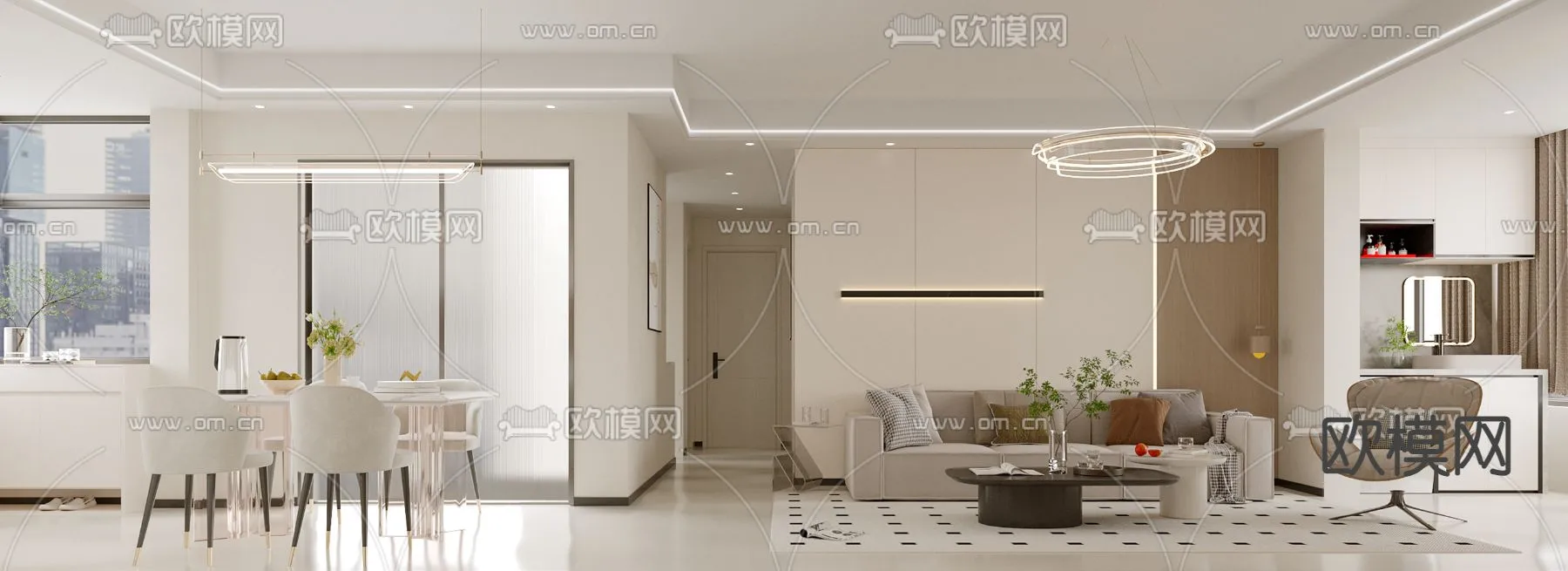 LIVING ROOM – MODERN STYLE – CORONA – 3D MODEL – 1865