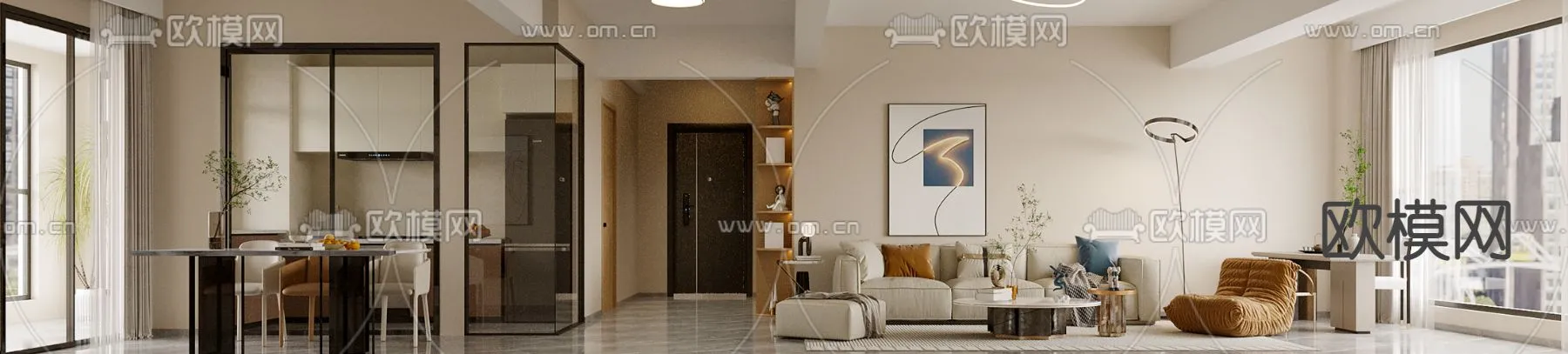 LIVING ROOM – MODERN STYLE – CORONA – 3D MODEL – 1875