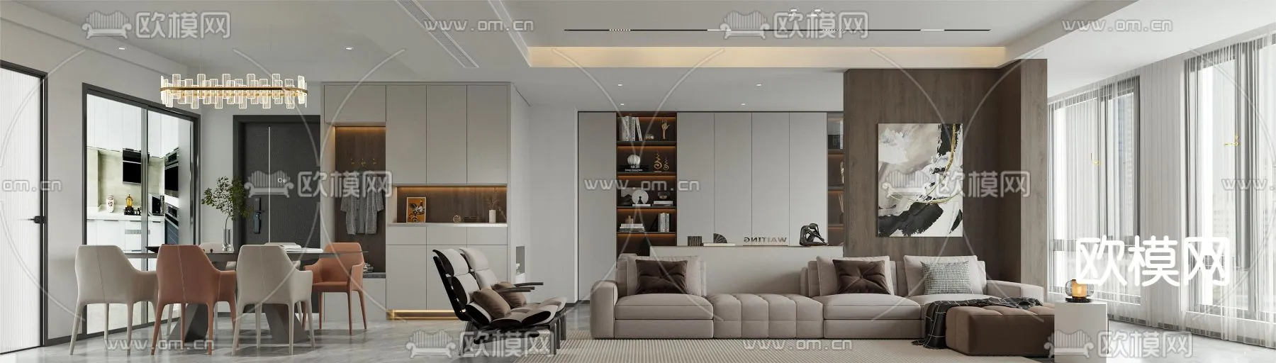 LIVING ROOM – MODERN STYLE – CORONA – 3D MODEL – 1881