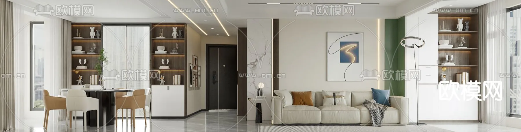 LIVING ROOM – MODERN STYLE – CORONA – 3D MODEL – 1882