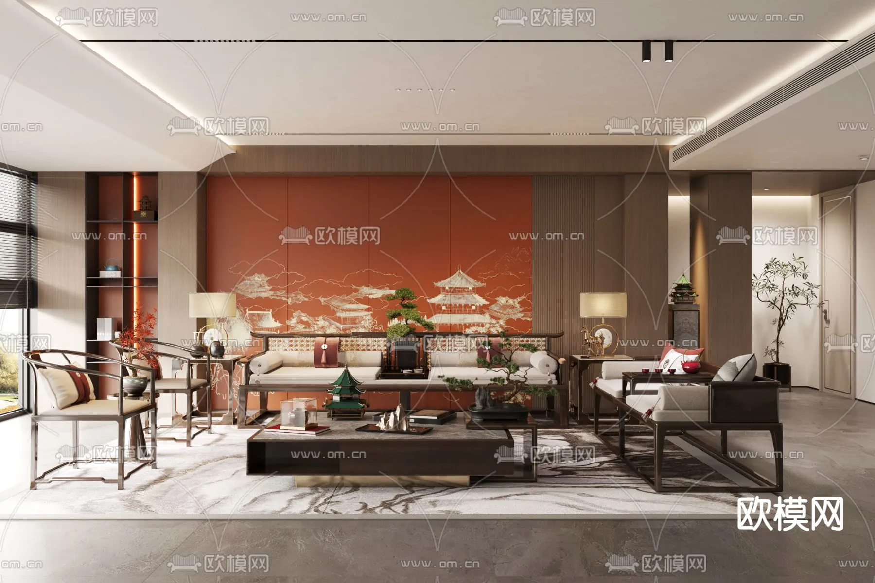 LIVING ROOM – MODERN STYLE – CORONA – 3D MODEL – 1883