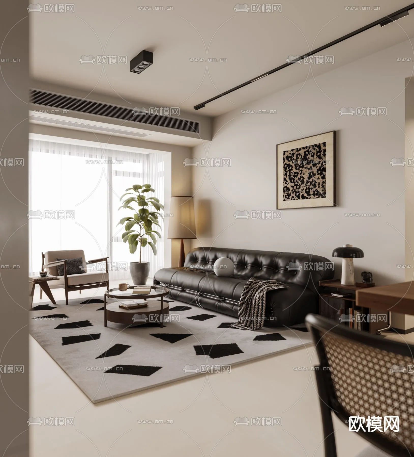 LIVING ROOM – MODERN STYLE – CORONA – 3D MODEL – 1884