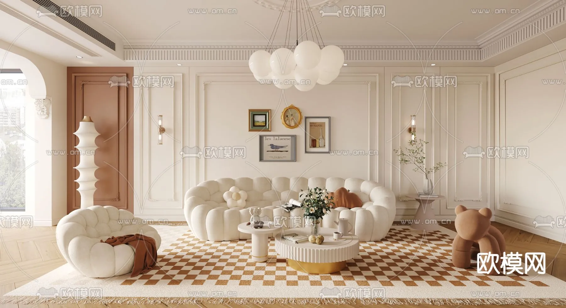 LIVING ROOM – MODERN STYLE – CORONA – 3D MODEL – 1906