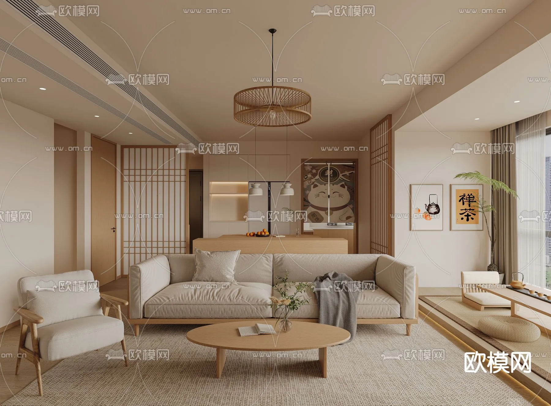 LIVING ROOM – MODERN STYLE – CORONA – 3D MODEL – 1913
