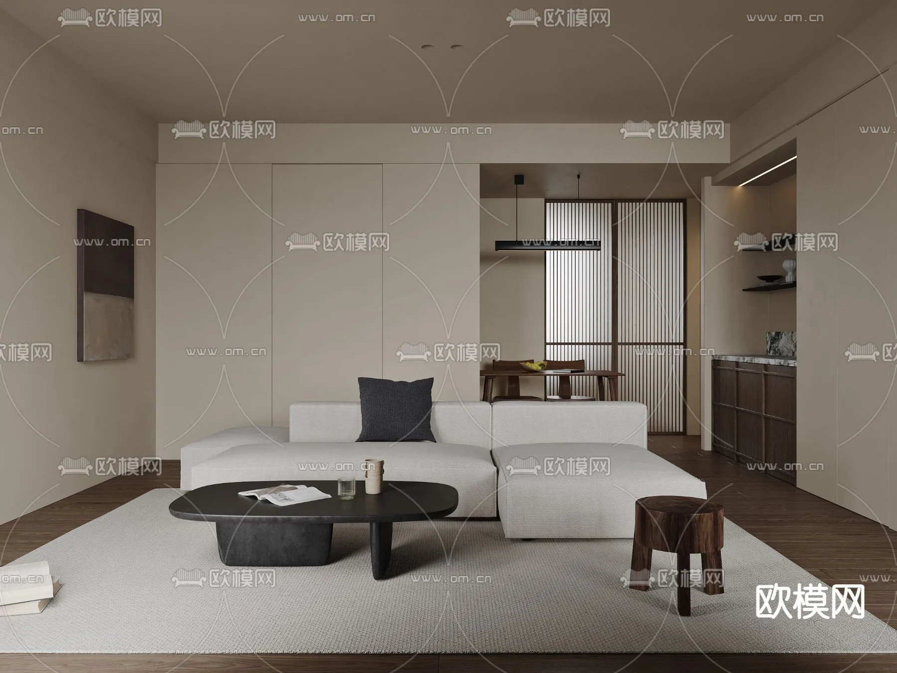 LIVING ROOM – MODERN STYLE – CORONA – 3D MODEL – 1922