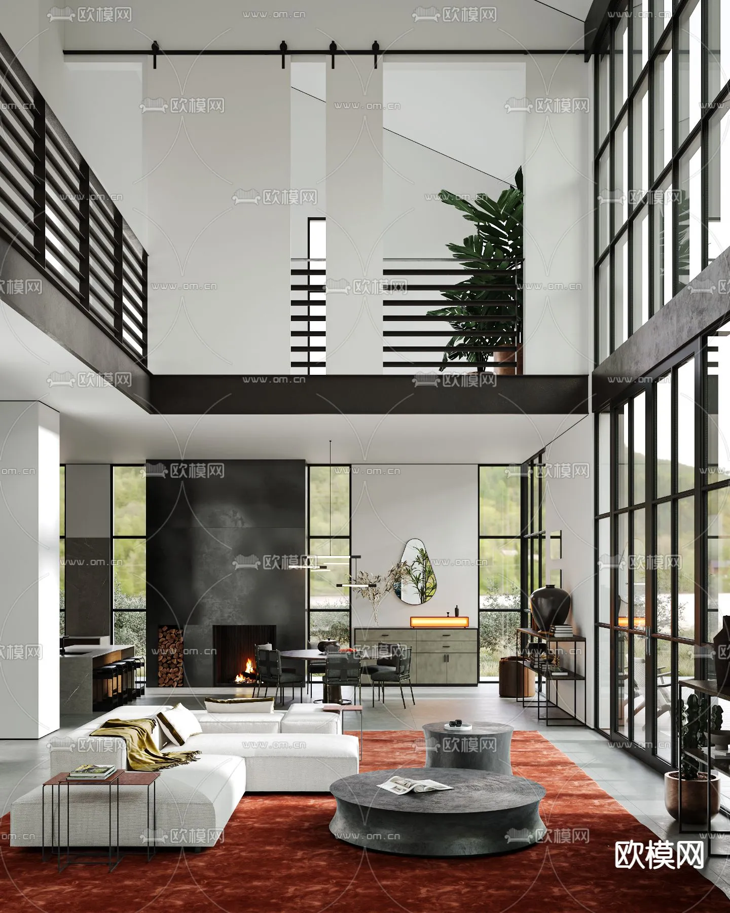 LIVING ROOM – MODERN STYLE – CORONA – 3D MODEL – 1934