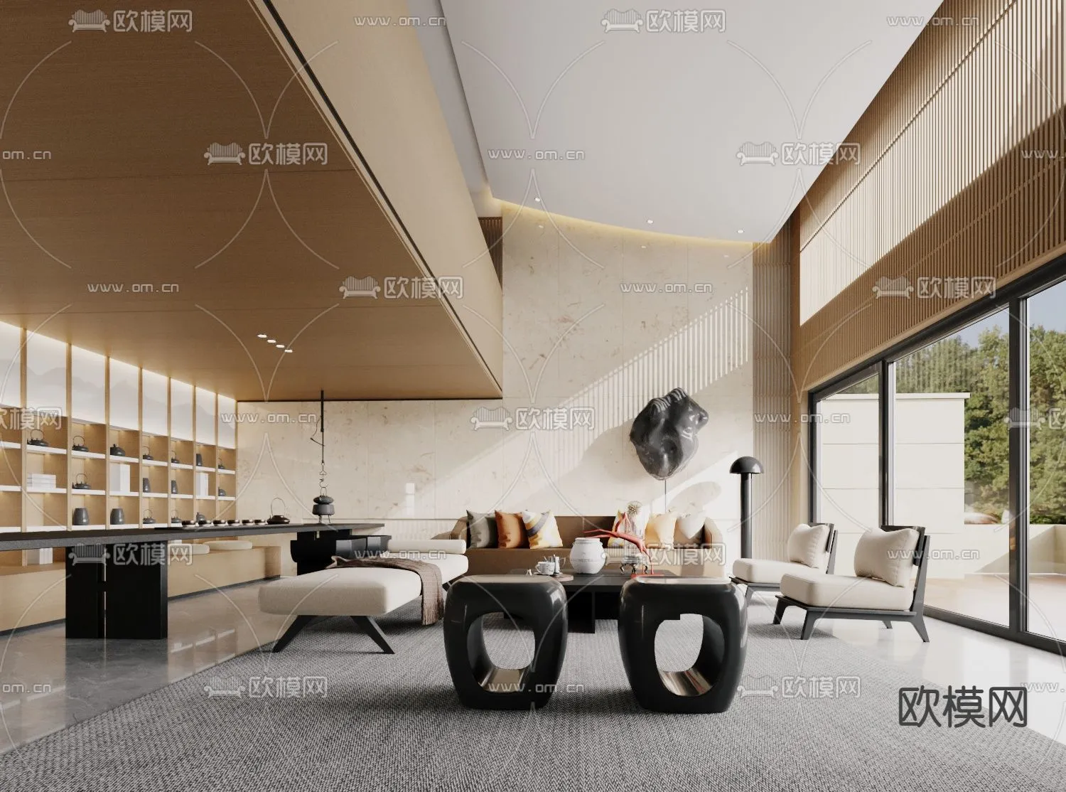 LIVING ROOM – MODERN STYLE – CORONA – 3D MODEL – 1937