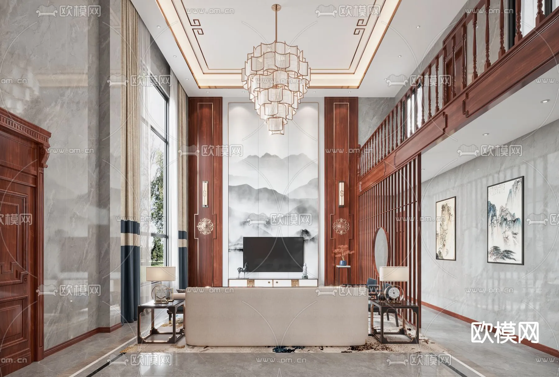 LIVING ROOM – MODERN STYLE – CORONA – 3D MODEL – 1952