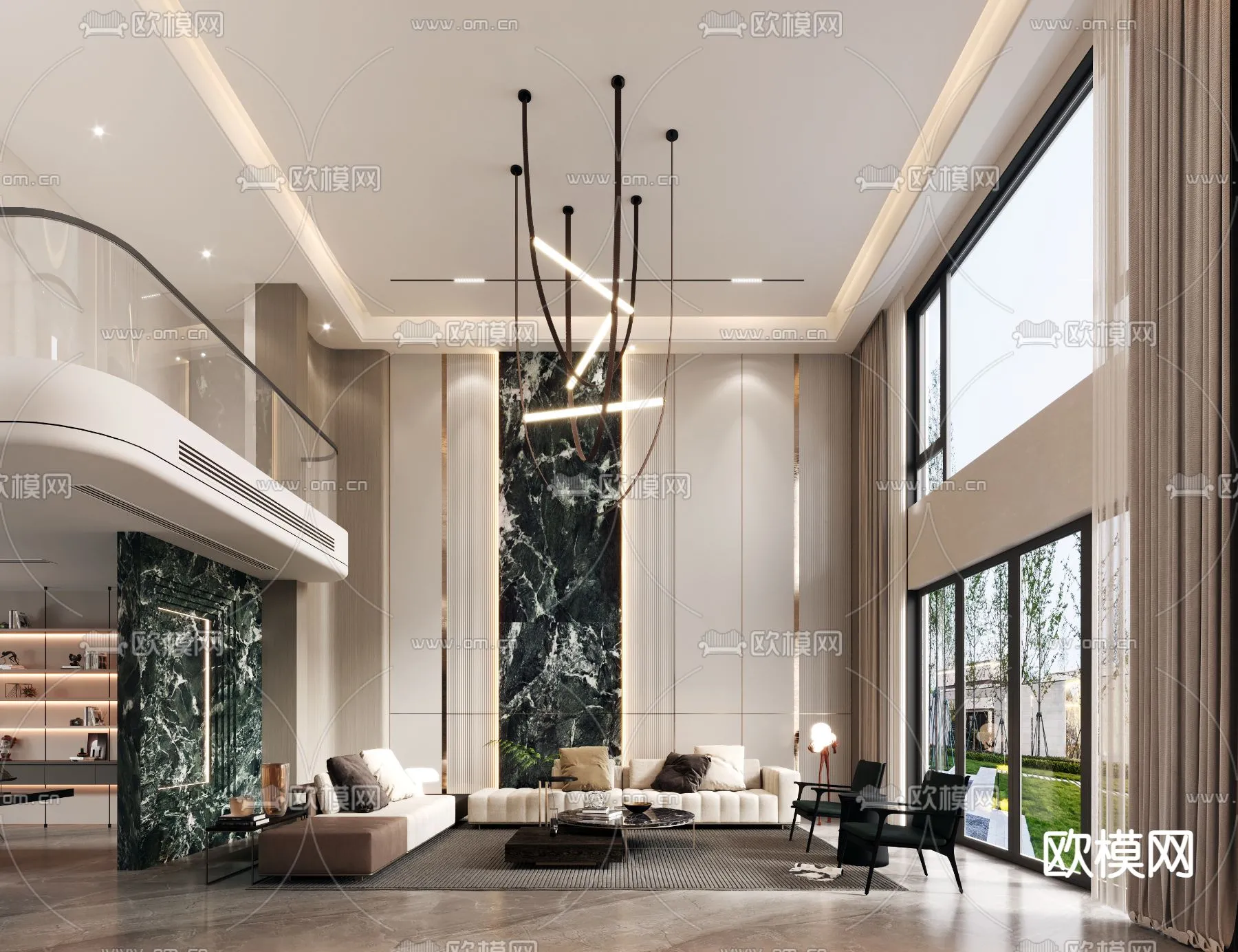 LIVING ROOM – MODERN STYLE – CORONA – 3D MODEL – 1958