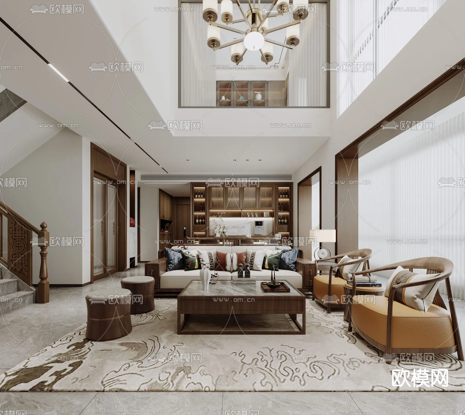 LIVING ROOM – MODERN STYLE – CORONA – 3D MODEL – 1960