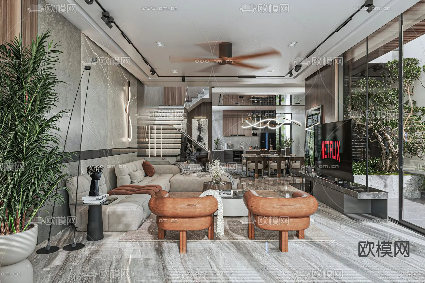 LIVING ROOM – MODERN STYLE – CORONA – 3D MODEL – 1971 LIVING ROOM – MODERN STYLE – CORONA – 3D MODEL – 1971