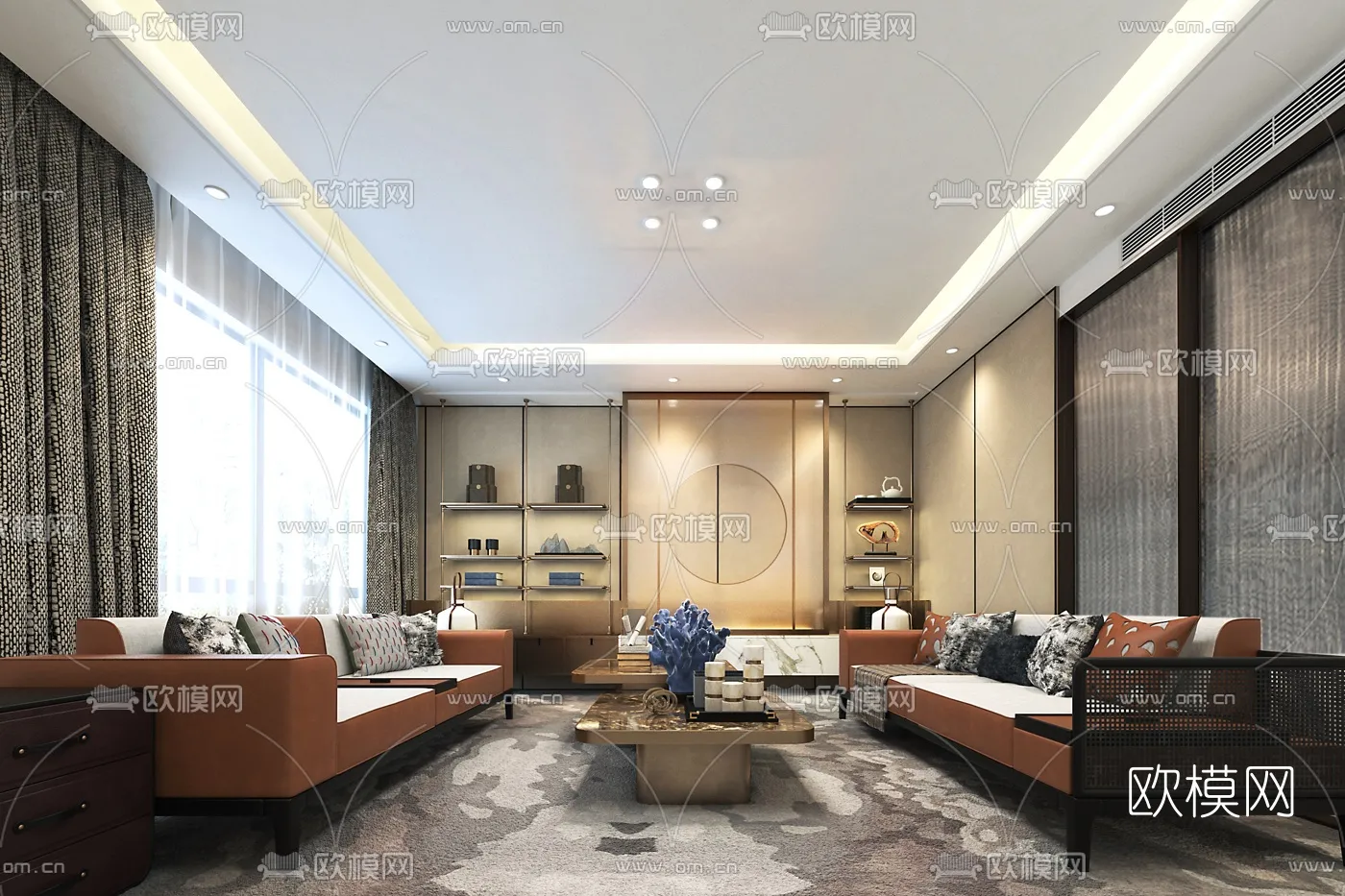 LIVING ROOM – MODERN STYLE – VRAY / CORONA – 3D MODEL – 1815