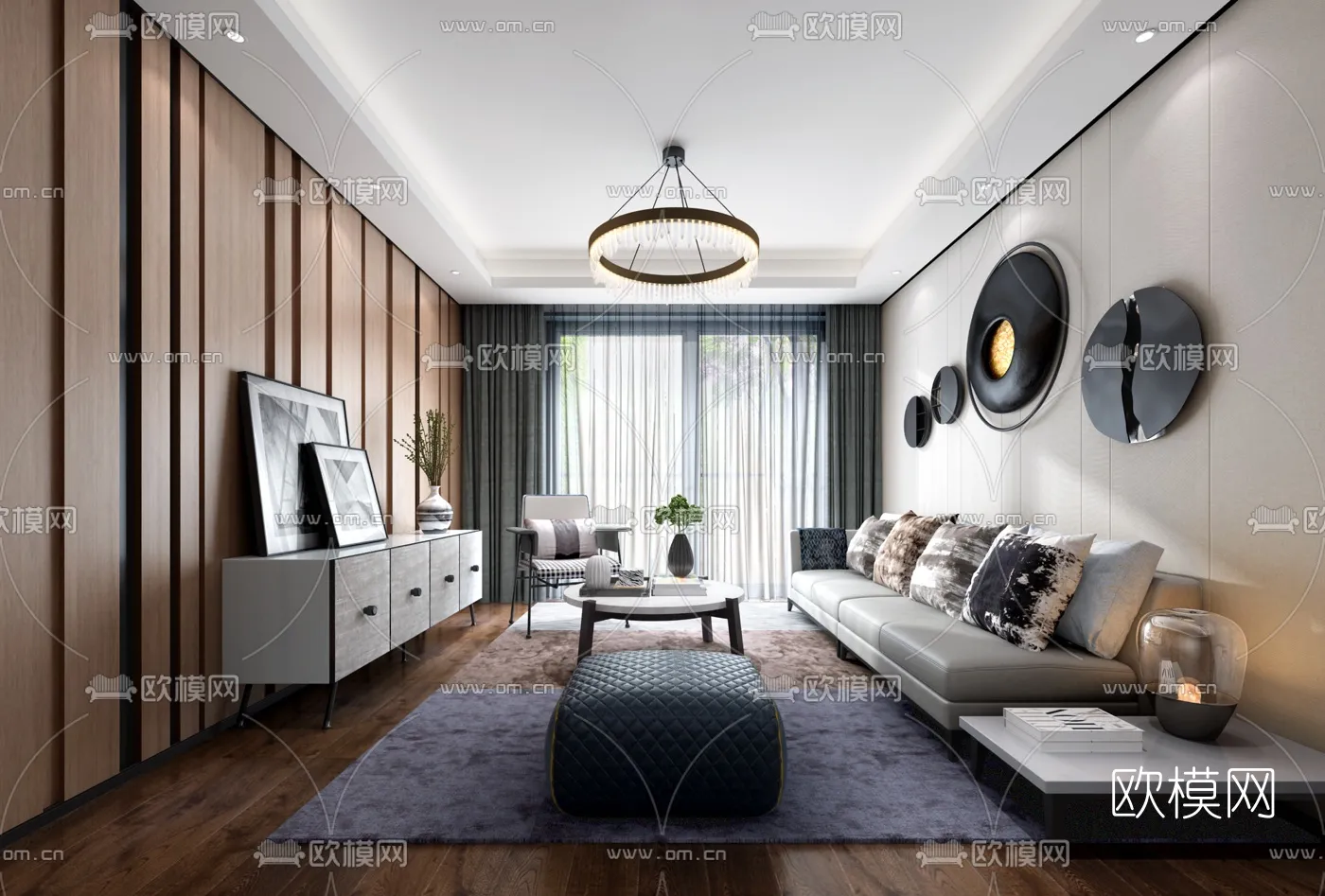 LIVING ROOM – MODERN STYLE – VRAY / CORONA – 3D MODEL – 1817