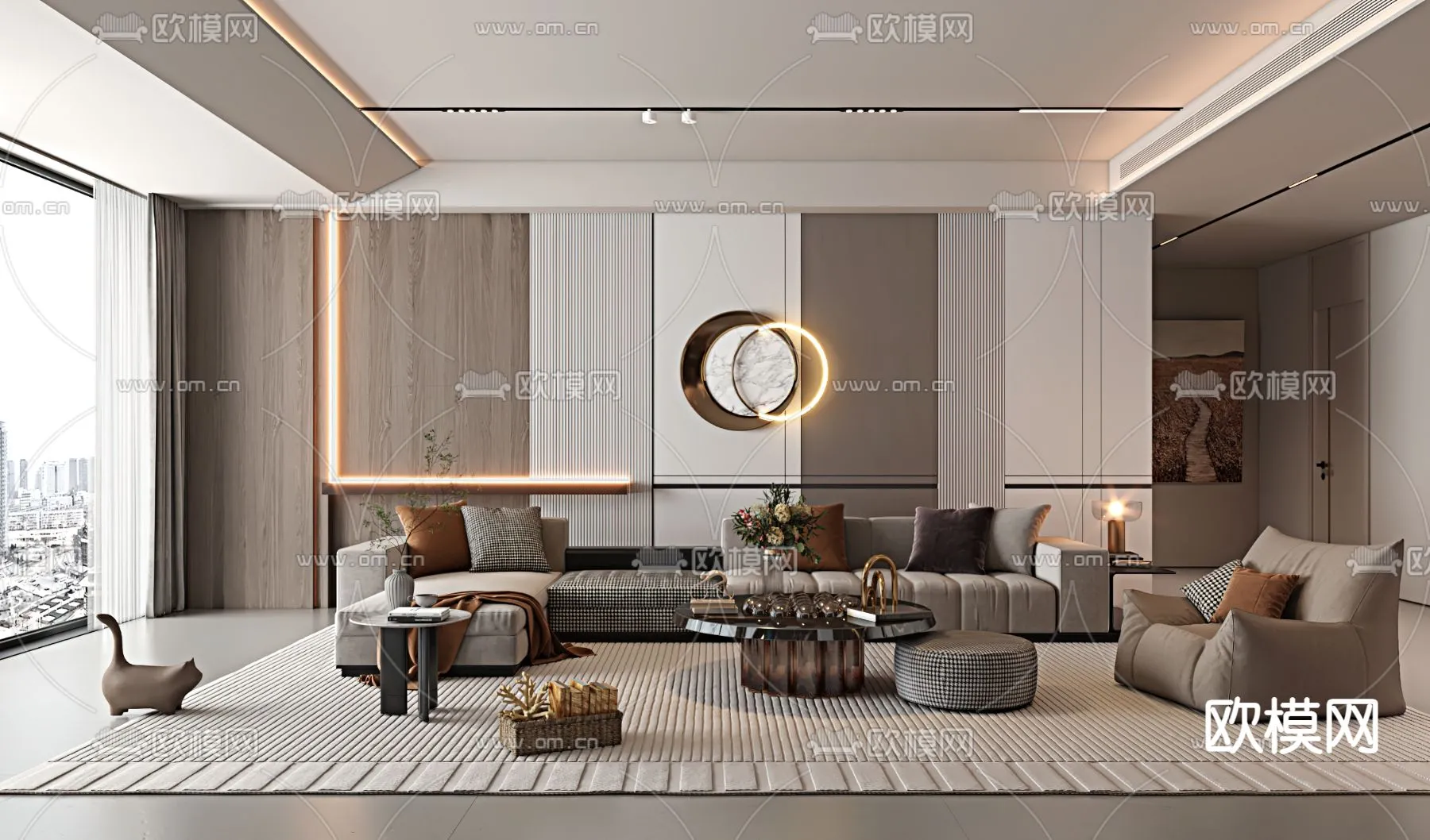 LIVING ROOM – MODERN STYLE – VRAY / CORONA – 3D MODEL – 1840