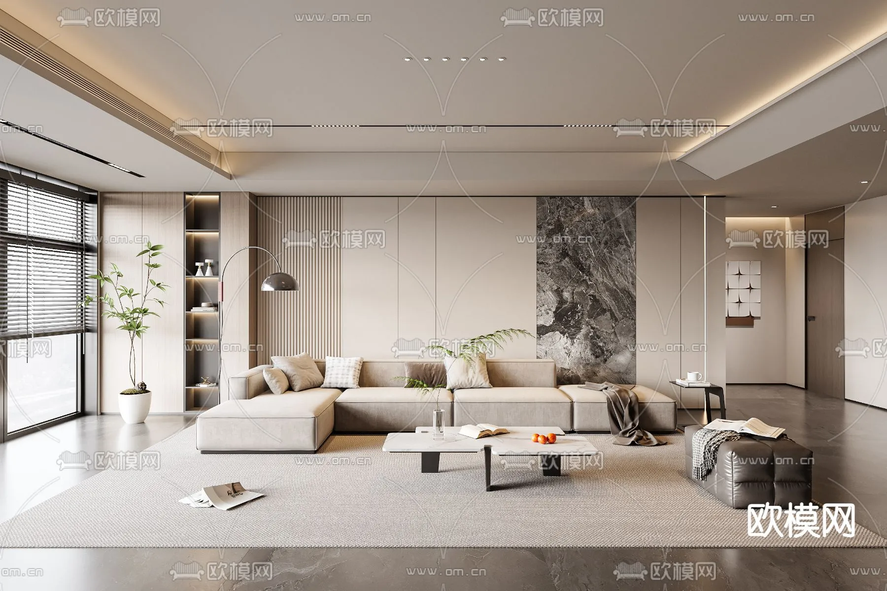 LIVING ROOM – MODERN STYLE – VRAY / CORONA – 3D MODEL – 1842