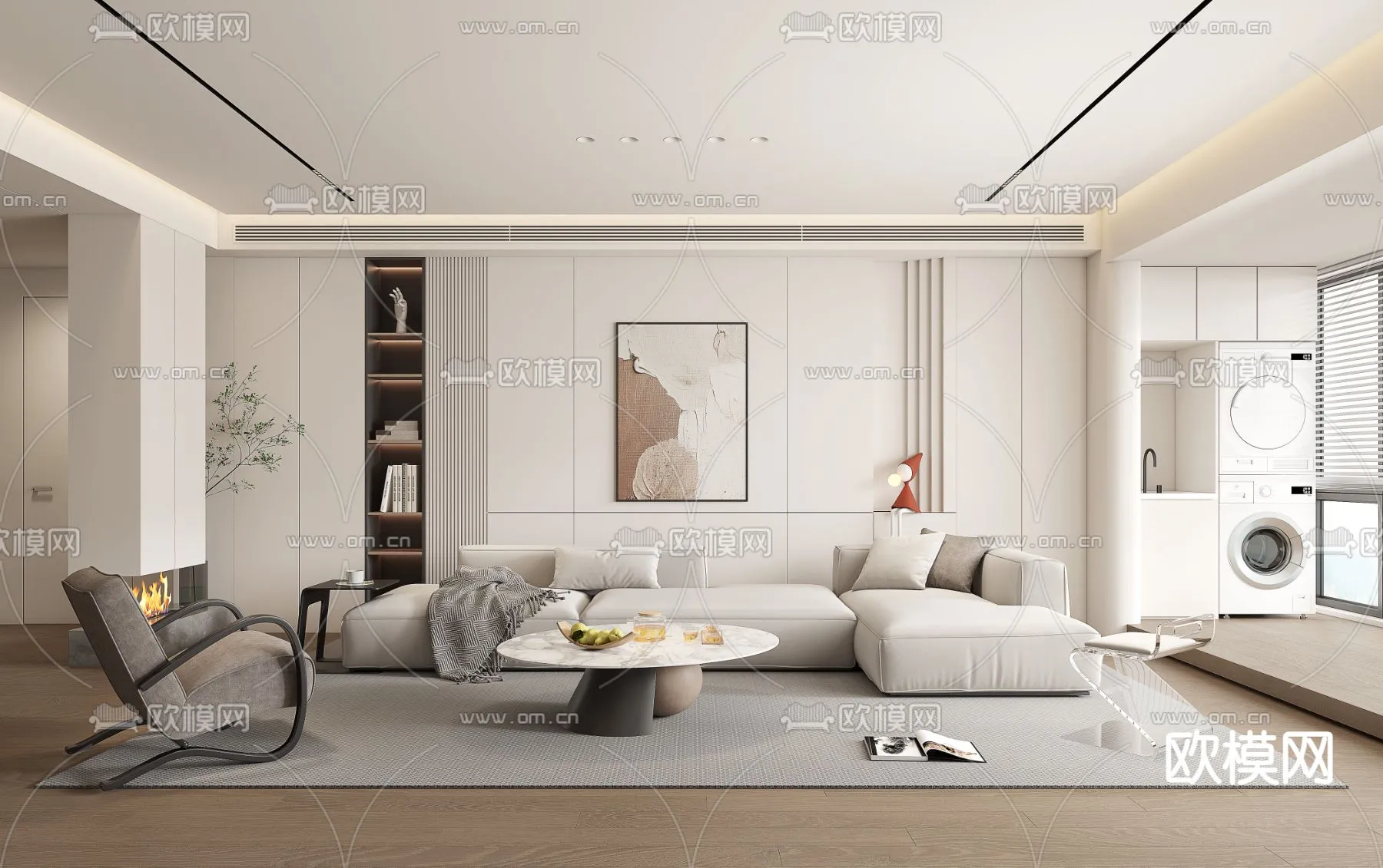 LIVING ROOM – MODERN STYLE – VRAY / CORONA – 3D MODEL – 1859