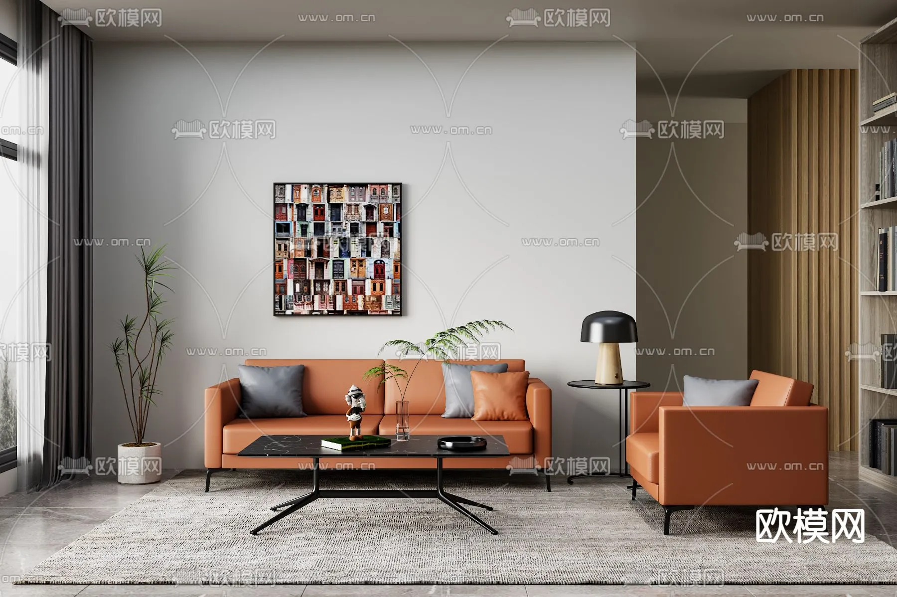 LIVING ROOM – MODERN STYLE – VRAY / CORONA – 3D MODEL – 1862