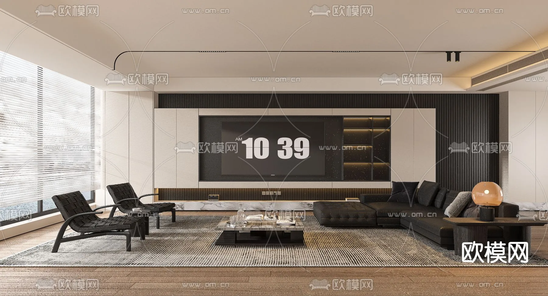LIVING ROOM – MODERN STYLE – VRAY / CORONA – 3D MODEL – 1870