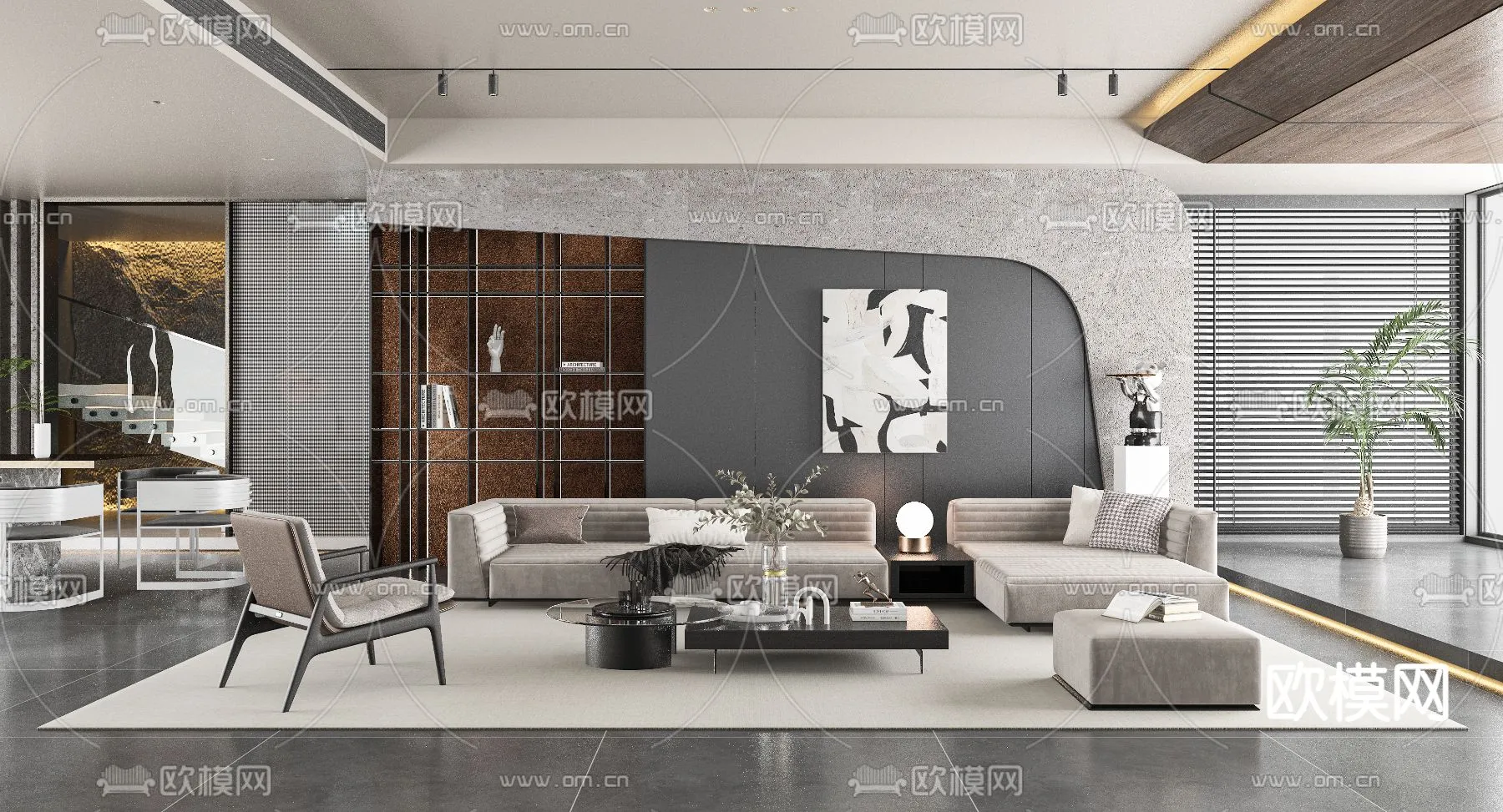 LIVING ROOM – MODERN STYLE – VRAY / CORONA – 3D MODEL – 1871