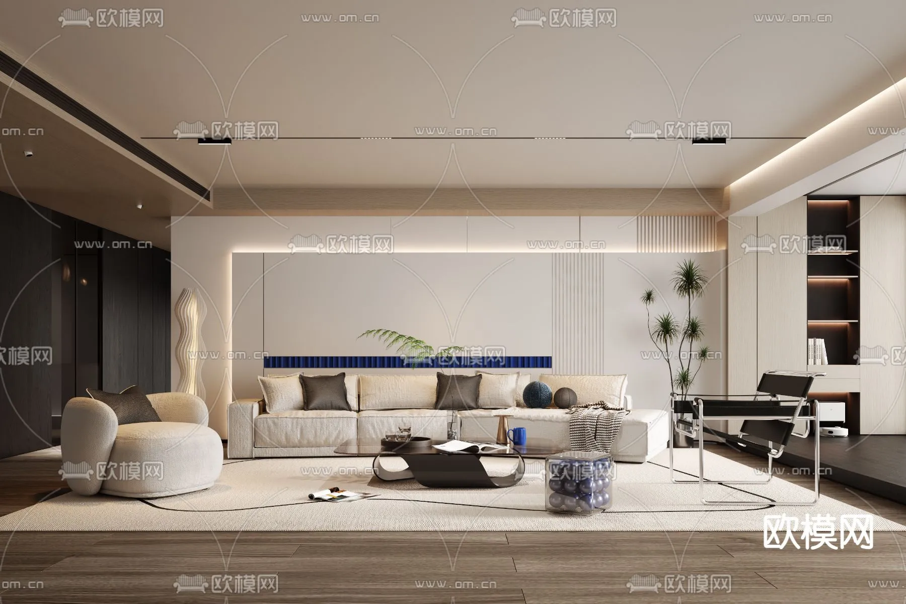 LIVING ROOM – MODERN STYLE – VRAY / CORONA – 3D MODEL – 1877