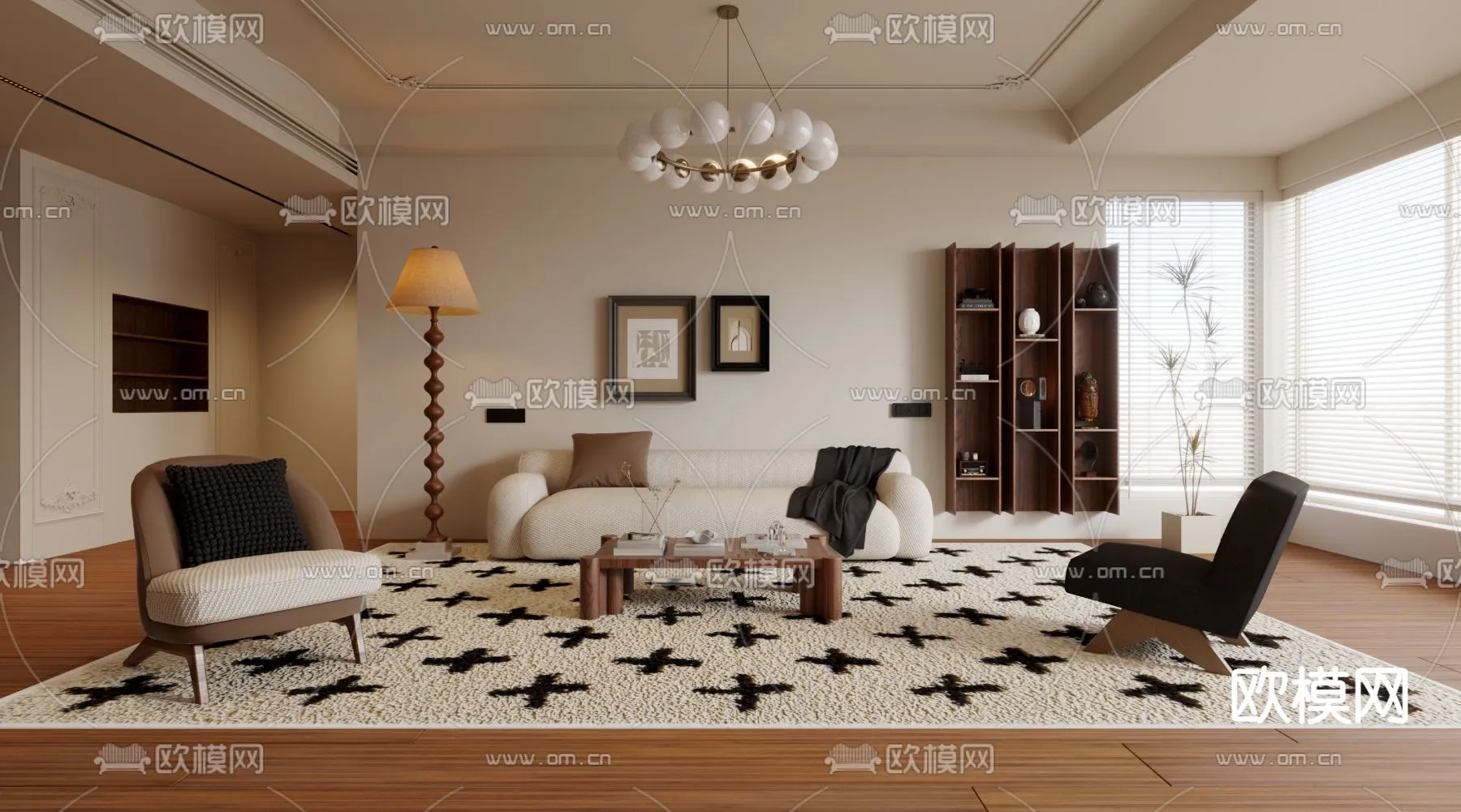 LIVING ROOM – MODERN STYLE – VRAY / CORONA – 3D MODEL – 1896