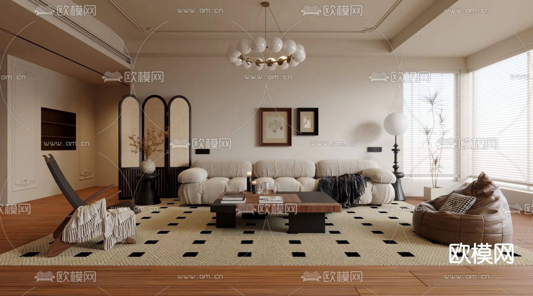 LIVING ROOM – MODERN STYLE – VRAY / CORONA – 3D MODEL – 1897