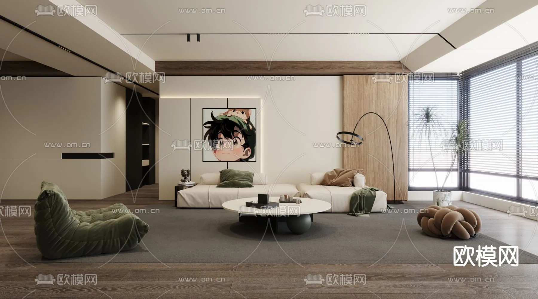 LIVING ROOM – MODERN STYLE – VRAY / CORONA – 3D MODEL – 1898