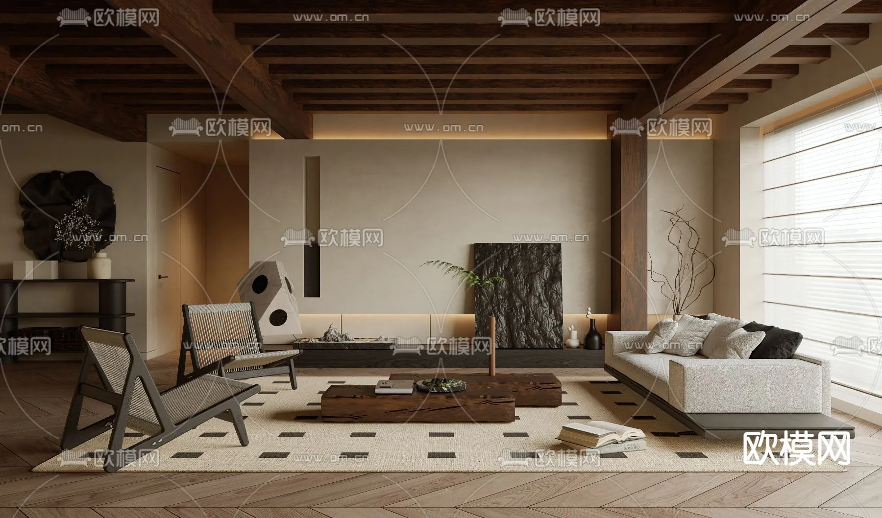 LIVING ROOM – MODERN STYLE – VRAY / CORONA – 3D MODEL – 1900