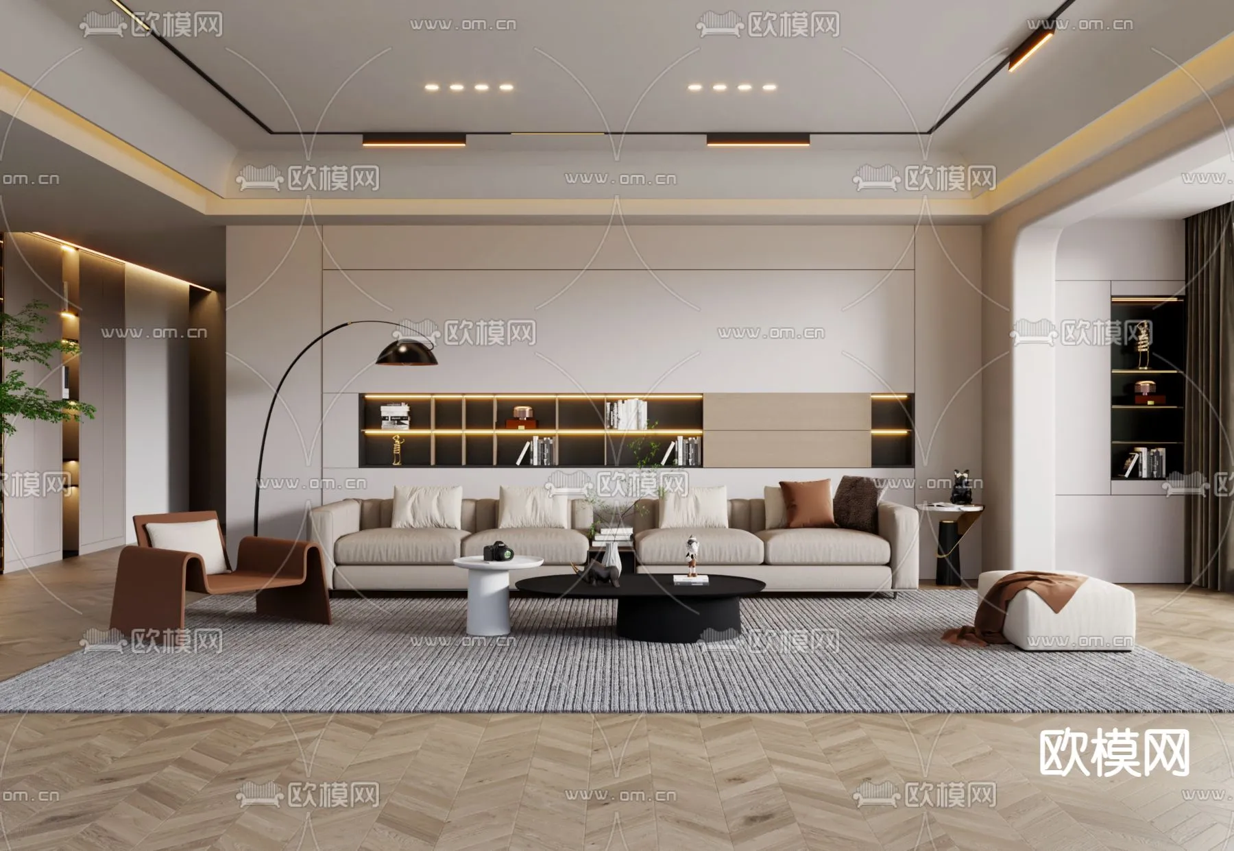 LIVING ROOM – MODERN STYLE – VRAY / CORONA – 3D MODEL – 1914